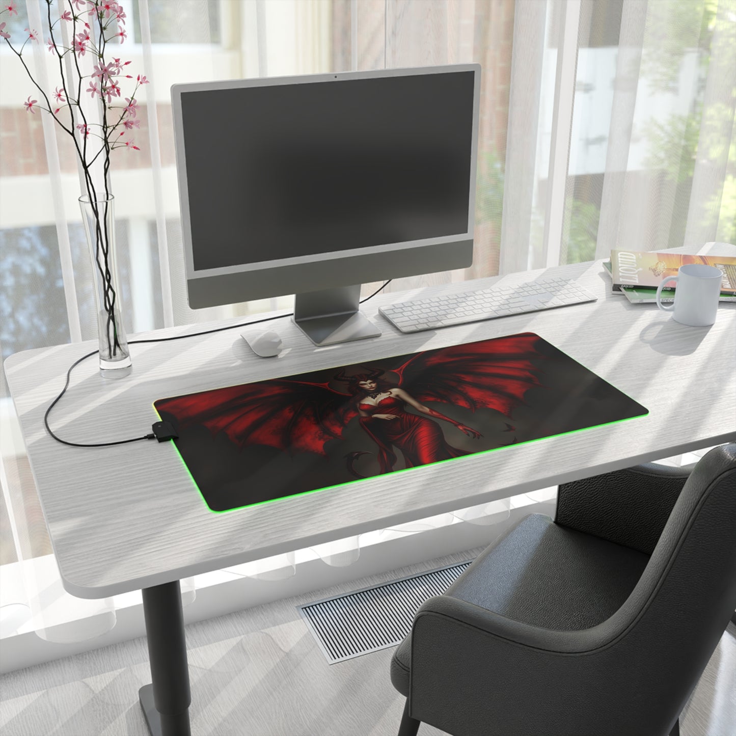 RGB LED Gaming Mouse Pad - Succubus Design