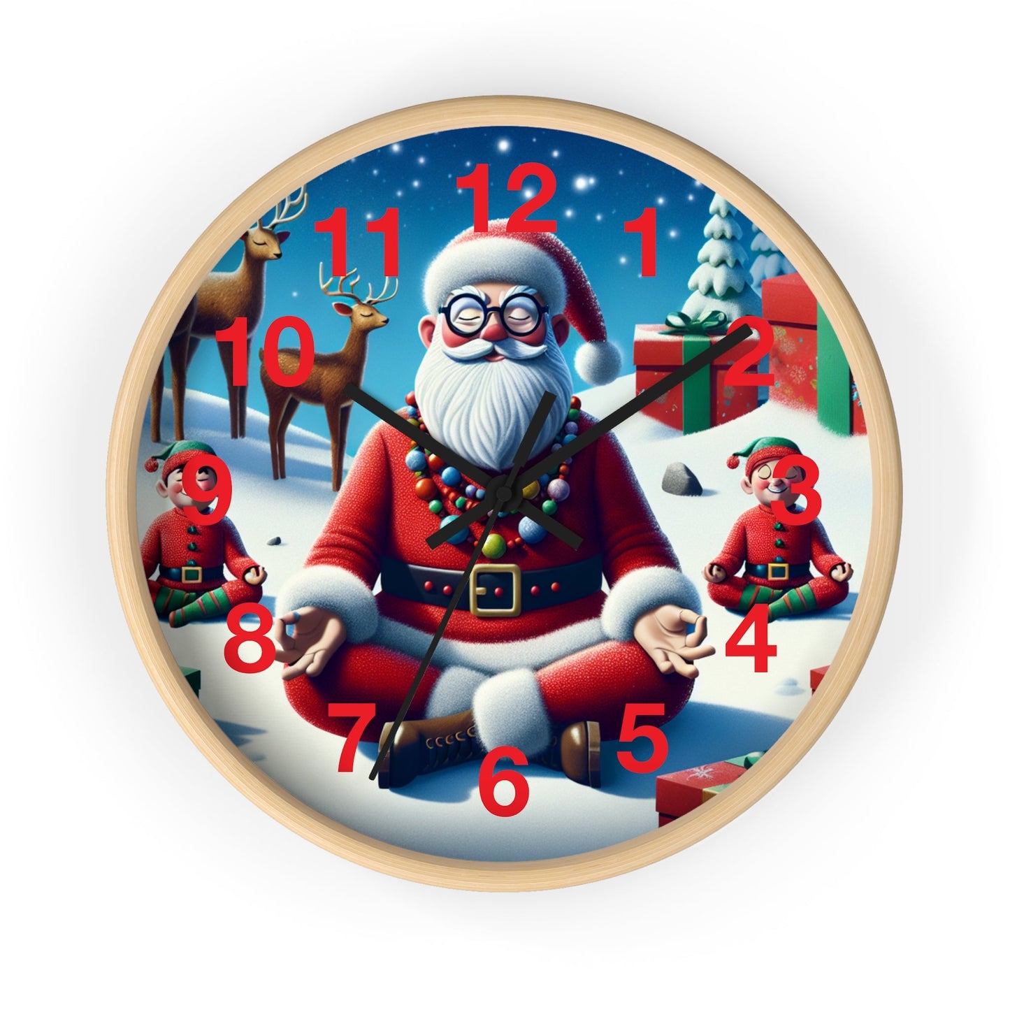Wall Clock - Zen Santa - Resonating Crystal Creations
