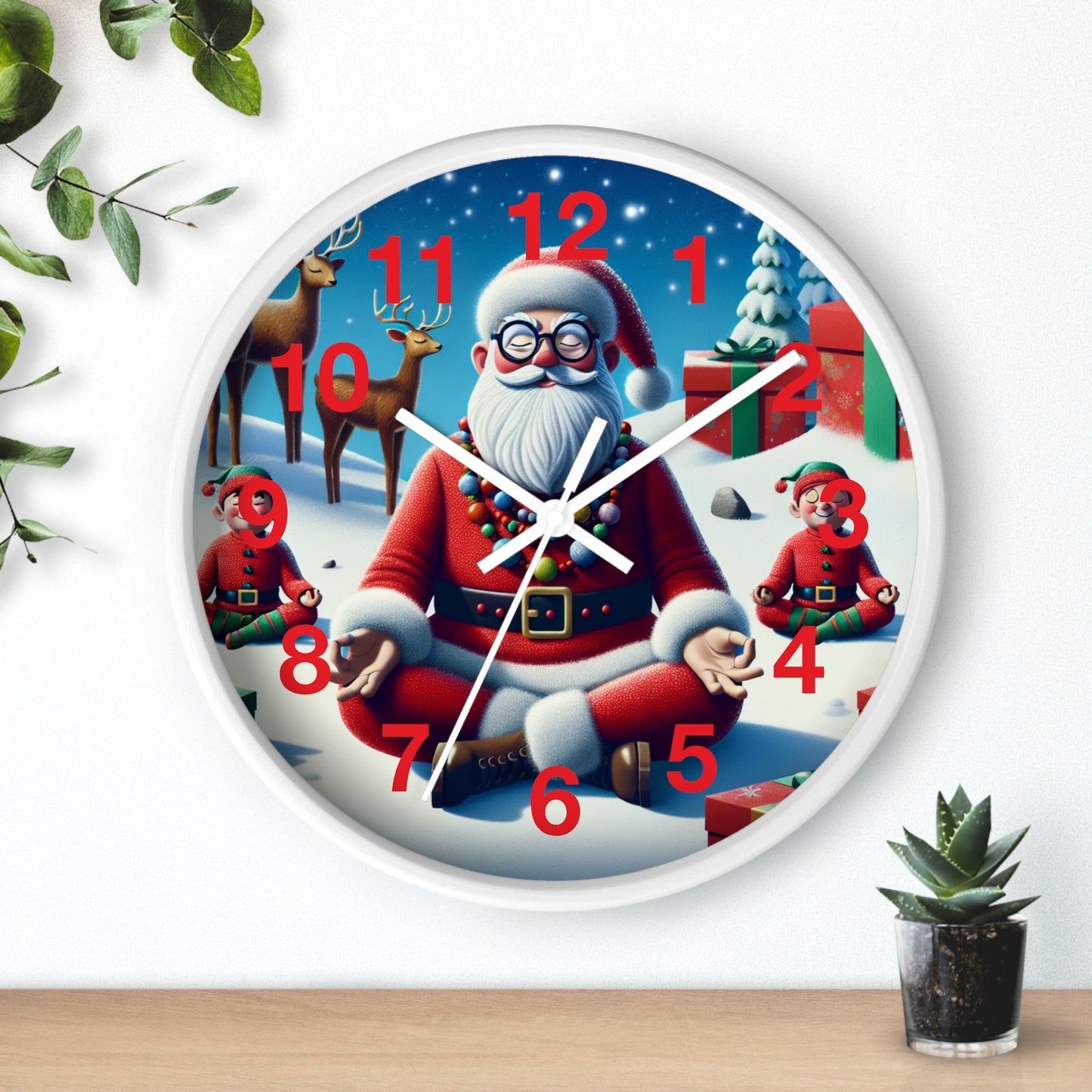 Wall Clock - Zen Santa - Resonating Crystal Creations