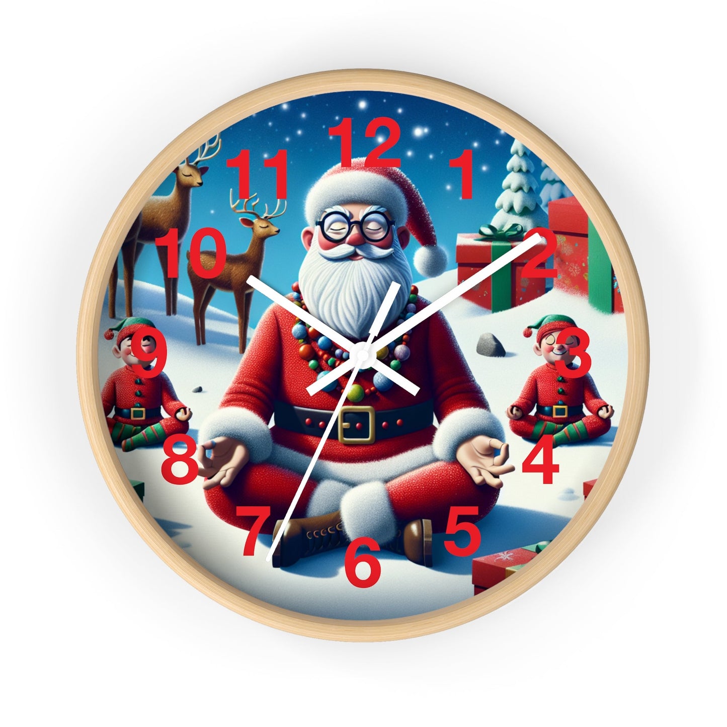 Wall Clock - Zen Santa - Resonating Crystal Creations