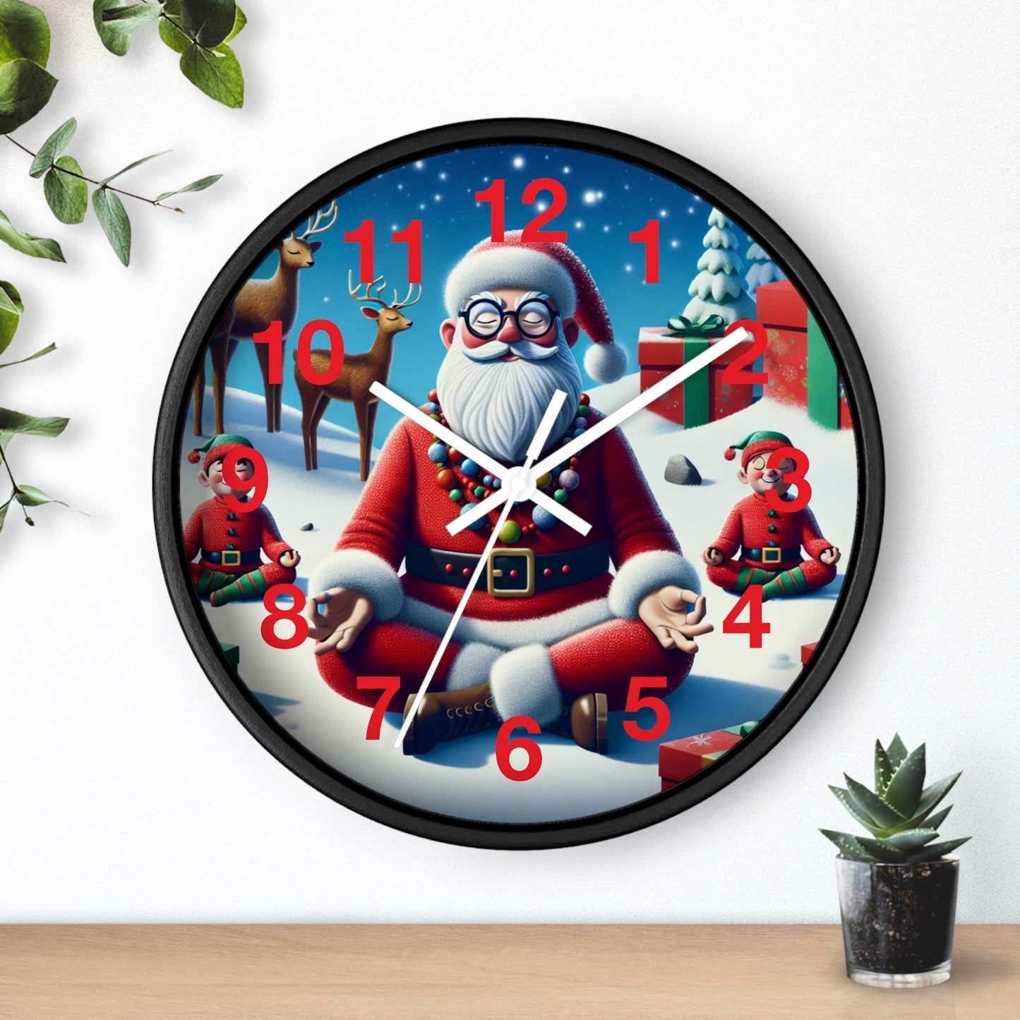 Wall Clock - Zen Santa - Resonating Crystal Creations