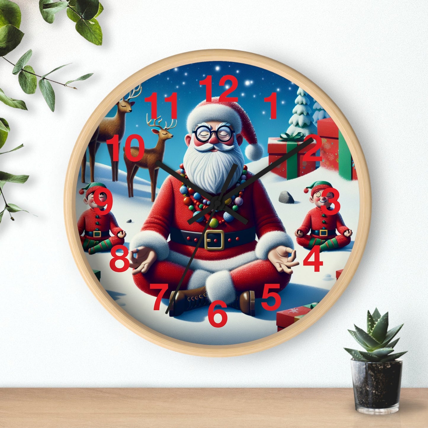 Wall Clock - Zen Santa - Resonating Crystal Creations