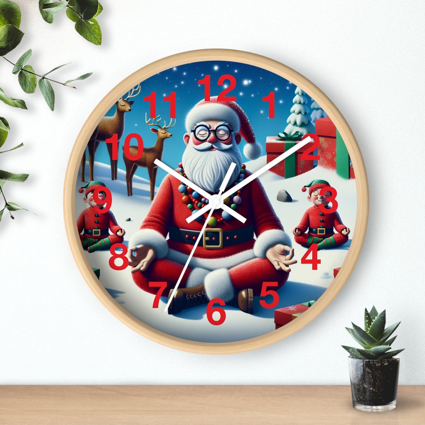 Wall Clock - Zen Santa - Resonating Crystal Creations