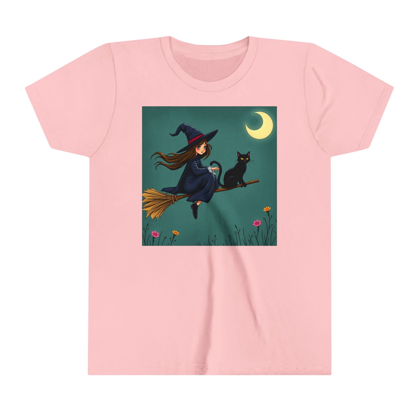 Youth Witch Tee with Black Cat