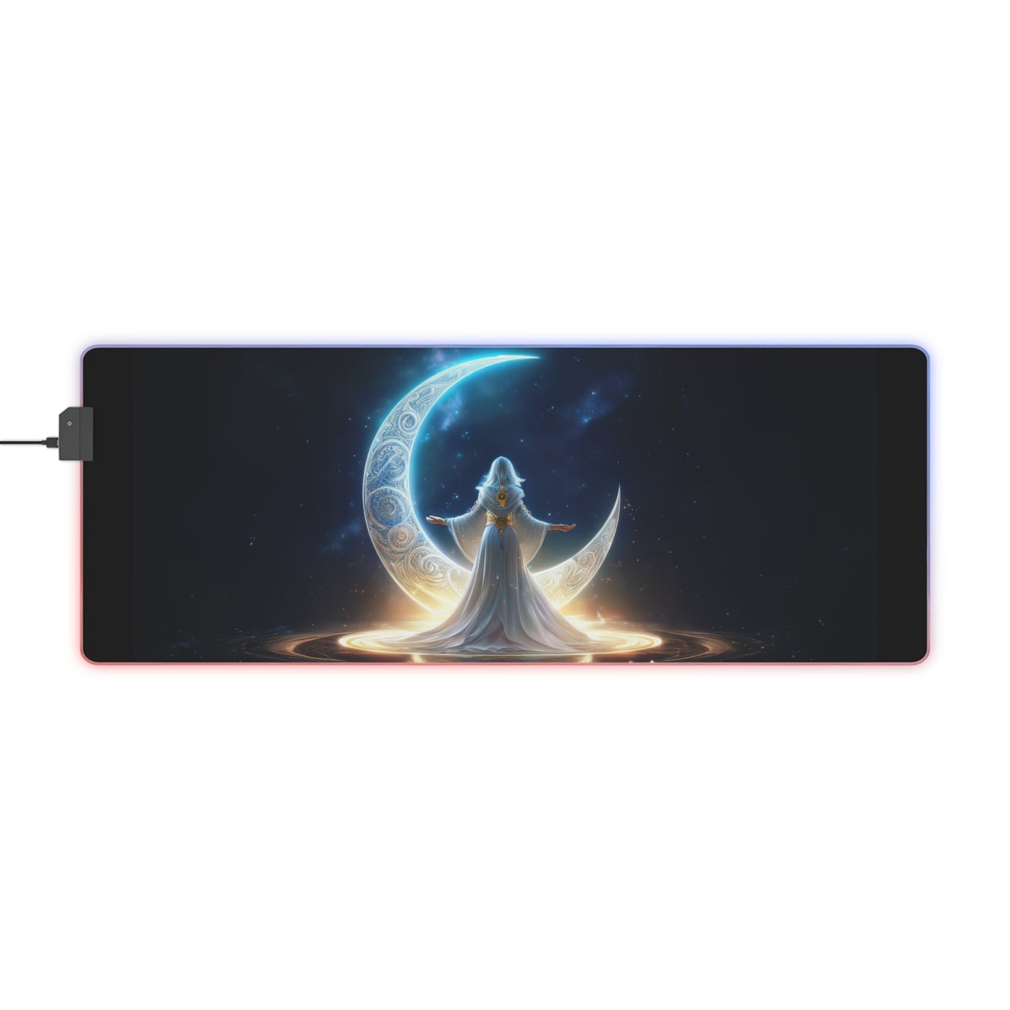 RGB LED Gaming Mouse Pad - Moon Goddess Design