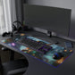 RGB LED Mouse Pad - Steampunk Girl in Cyberpunk World Design