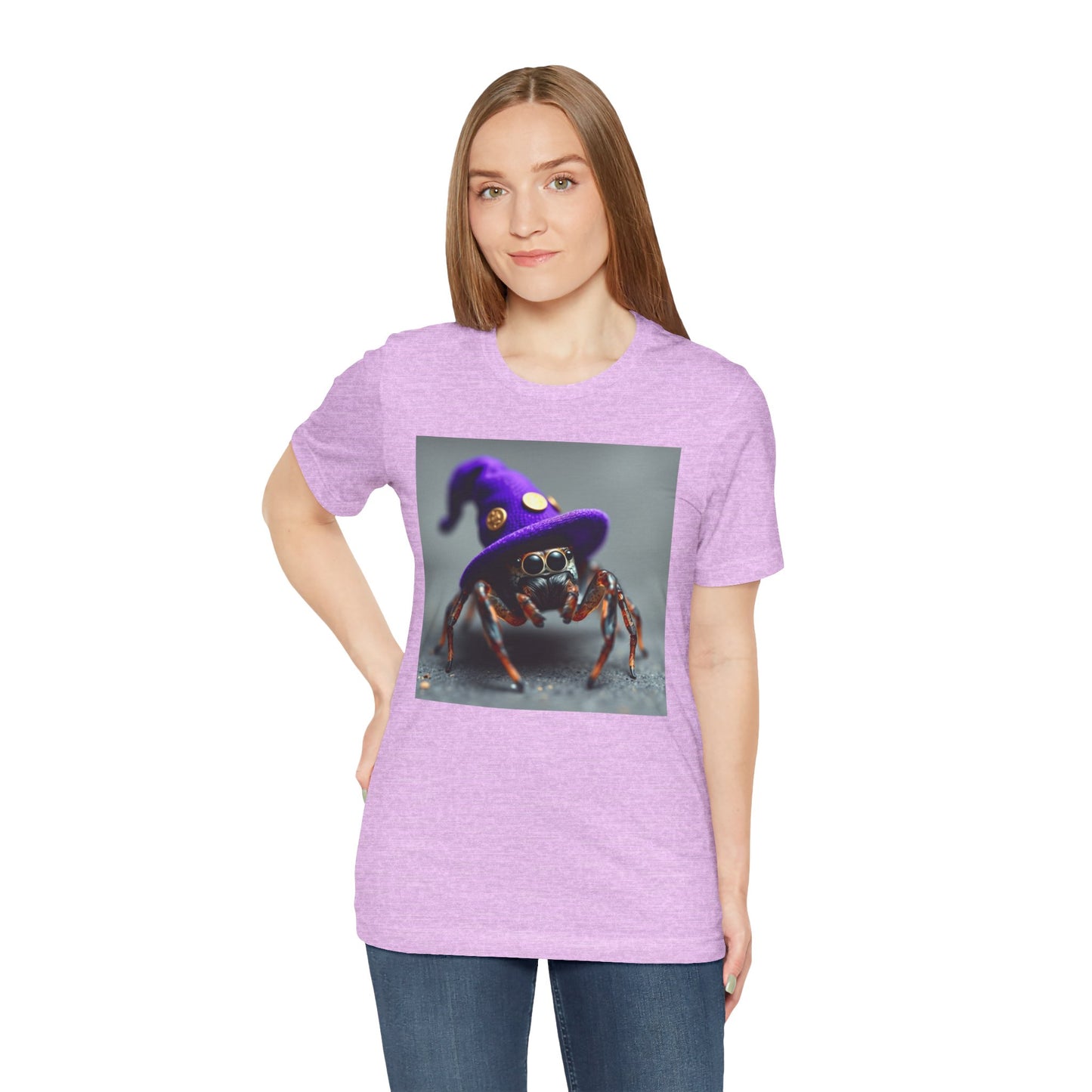 Jumping Spider in Purple Wizard Hat T-Shirt