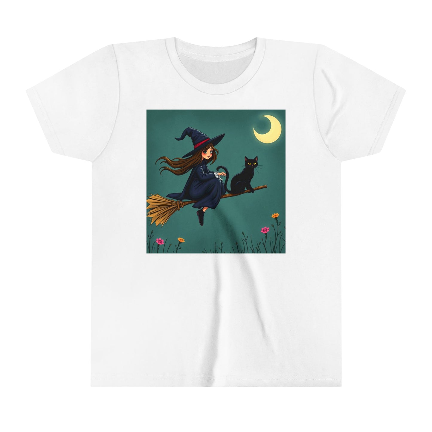 Youth Witch Tee with Black Cat