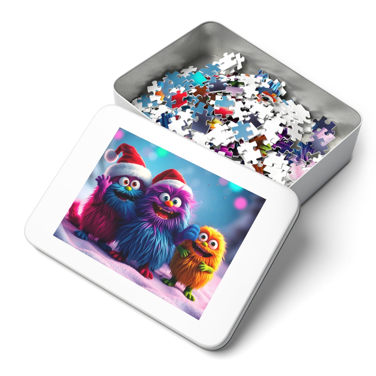 Jigsaw Puzzle - Cute Furry Monsters Christmas