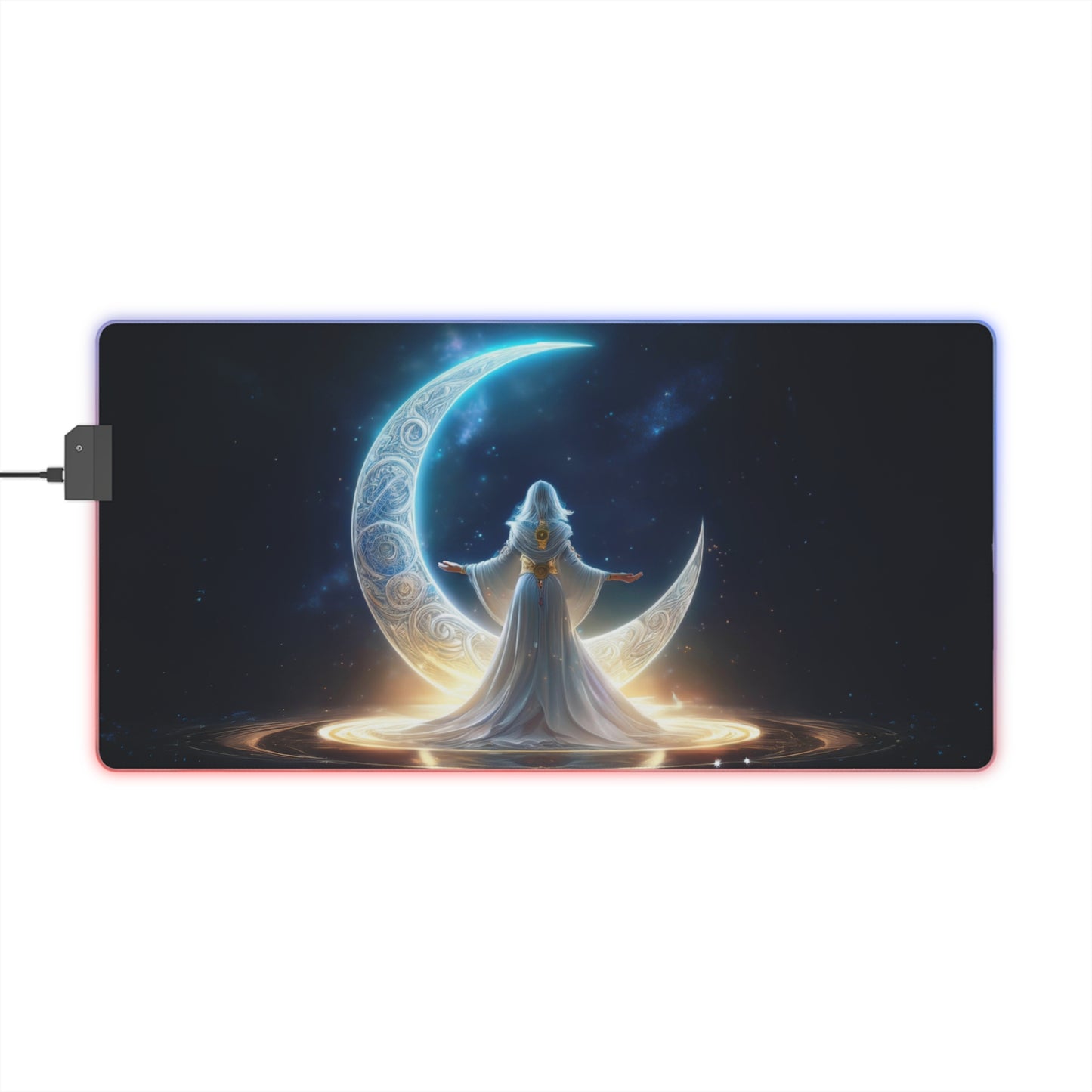 RGB LED Gaming Mouse Pad - Moon Goddess Design