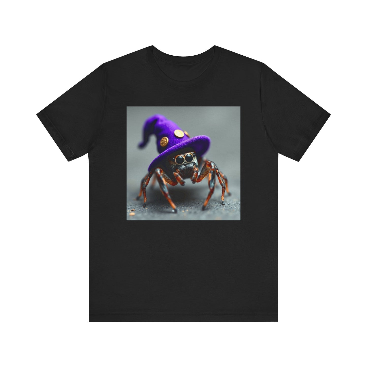 Jumping Spider in Purple Wizard Hat T-Shirt