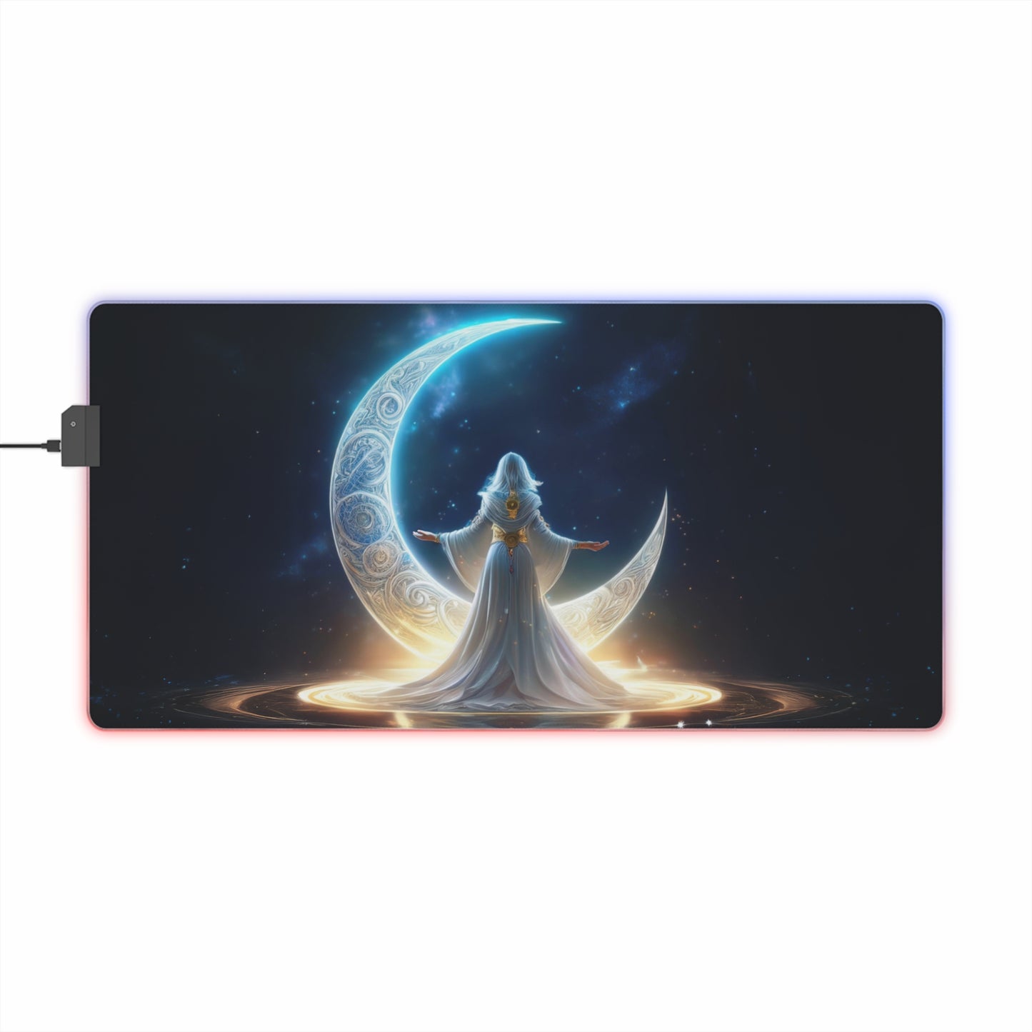 RGB LED Gaming Mouse Pad - Moon Goddess Design