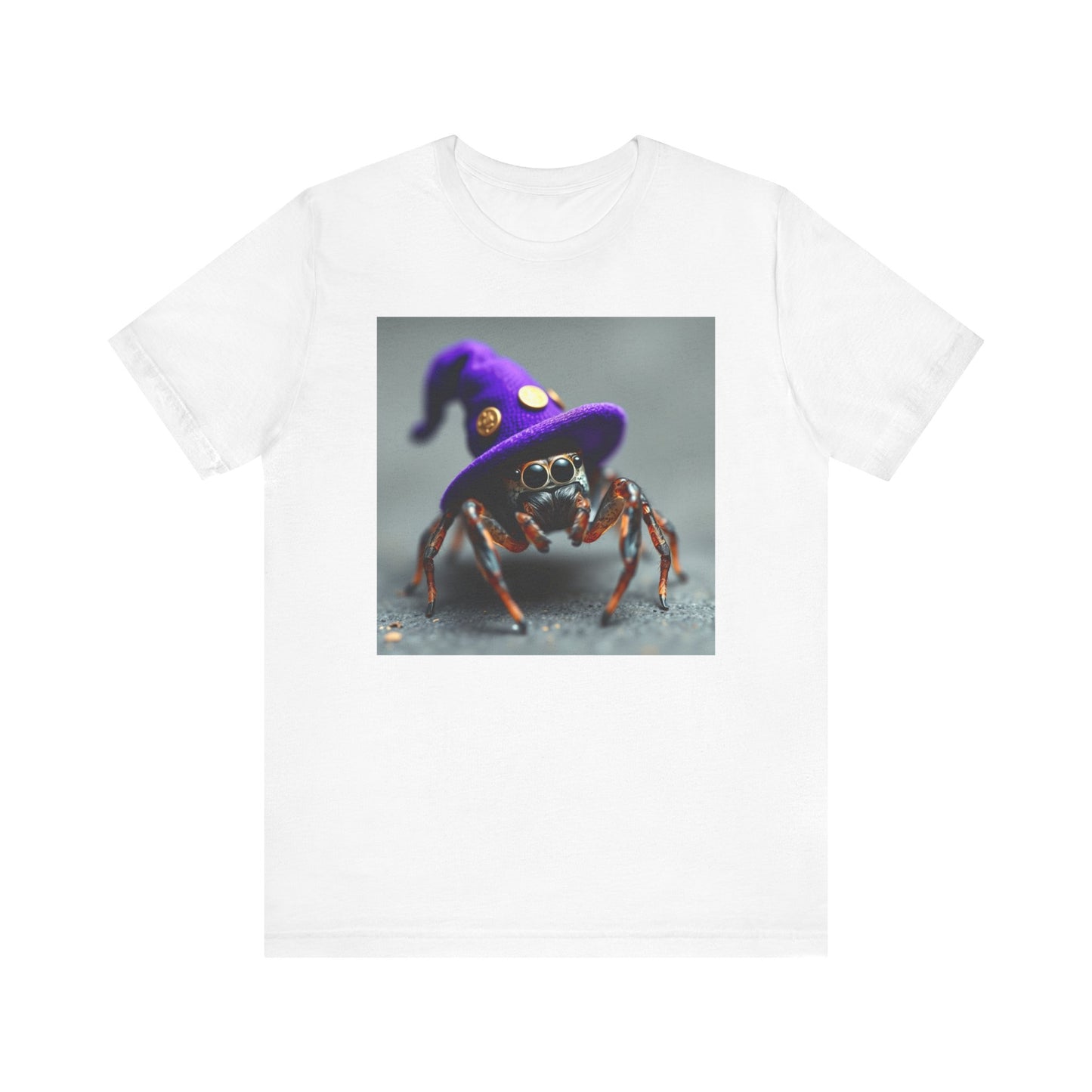 Jumping Spider in Purple Wizard Hat T-Shirt