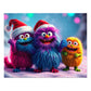 Jigsaw Puzzle - Cute Furry Monsters Christmas