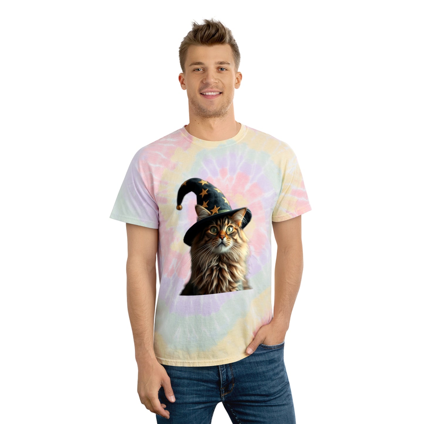 Wizard Cat Tie-Dye Tshirt