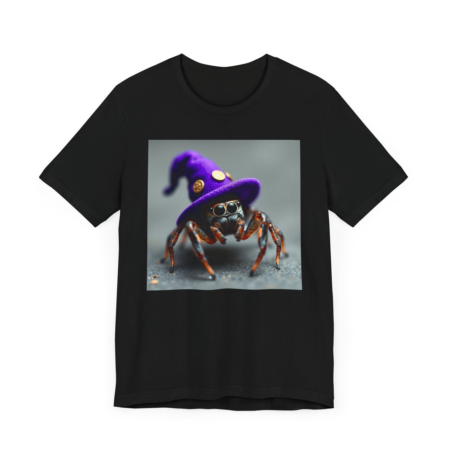 Jumping Spider in Purple Wizard Hat T-Shirt