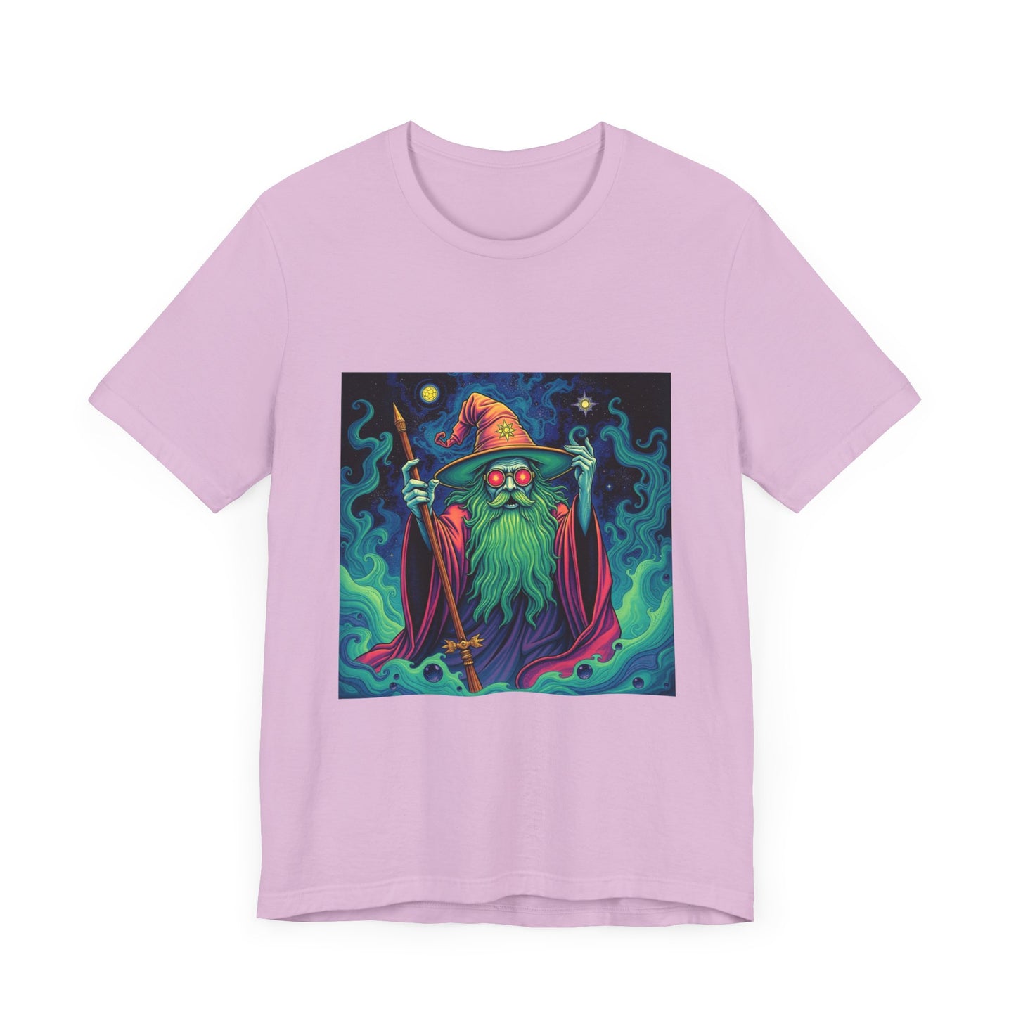 Psychedelic Wizard T-shirt, Unisex Tee, Hippie Graphic Shirt, Magical Fantasy Top, Trippy Graphic Tee - Resonating Crystal Creations