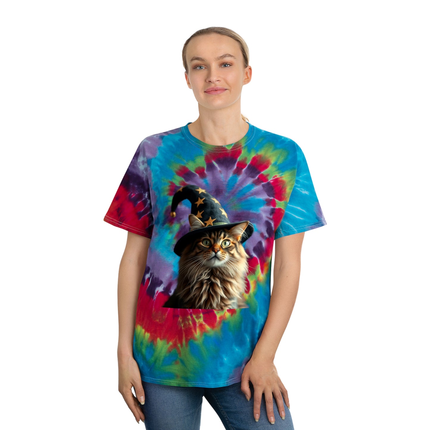 Wizard Cat Tie-Dye Tshirt