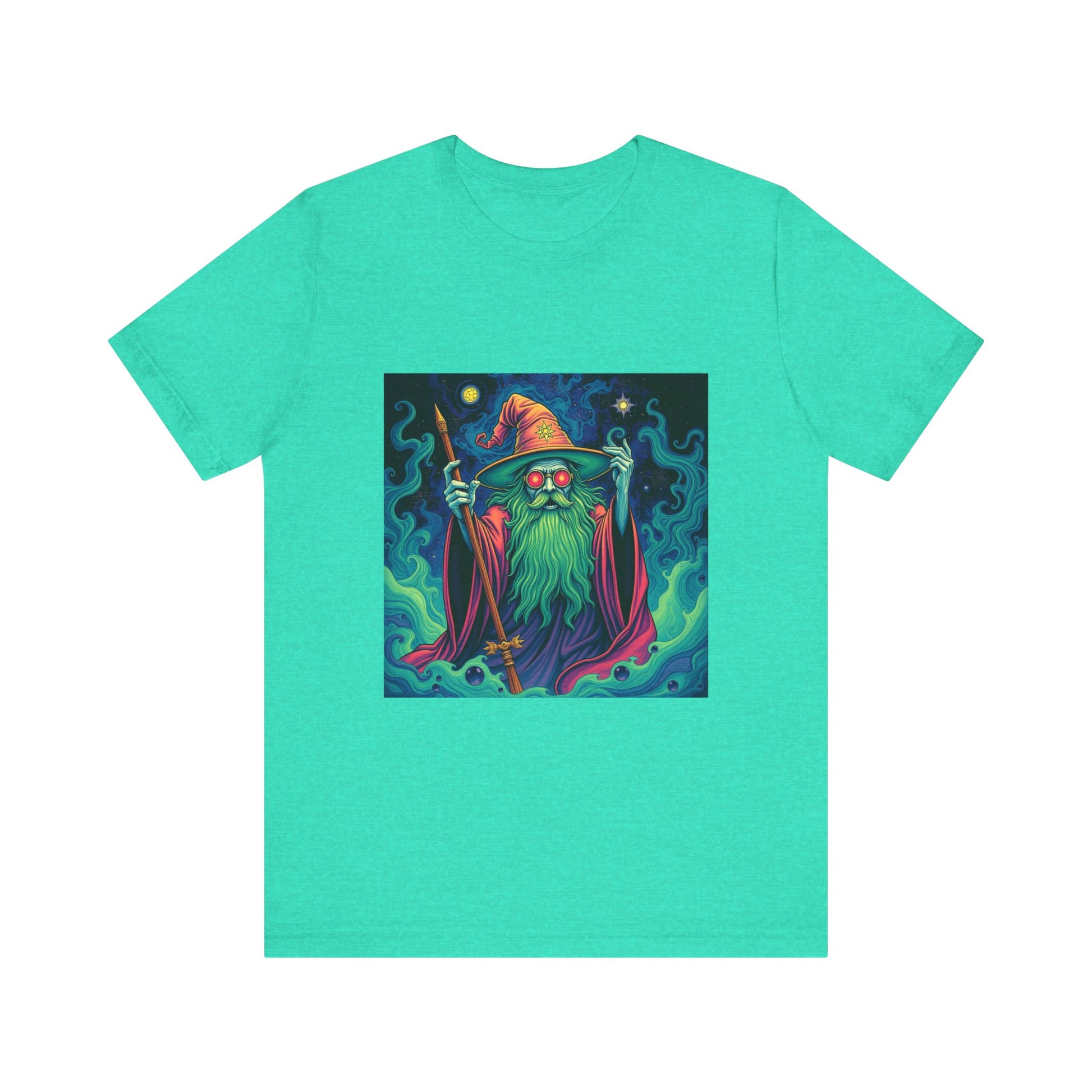 Psychedelic Wizard T-shirt, Unisex Tee, Hippie Graphic Shirt, Magical Fantasy Top, Trippy Graphic Tee - Resonating Crystal Creations