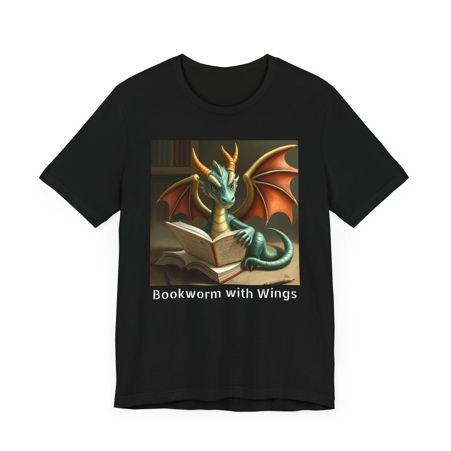 Bookworm with Wings Dragon Tshirt