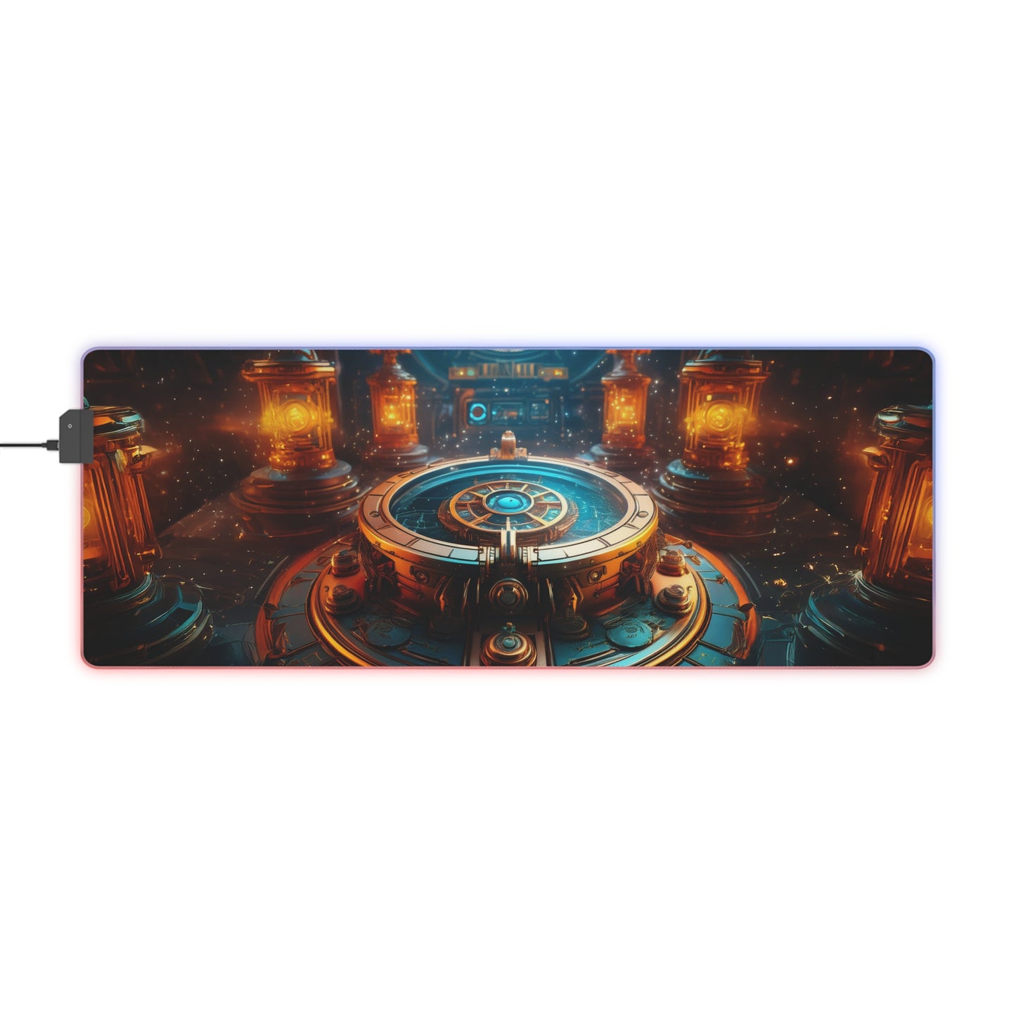 RGB LED Mouse Pad - Steampunk Control Room Design