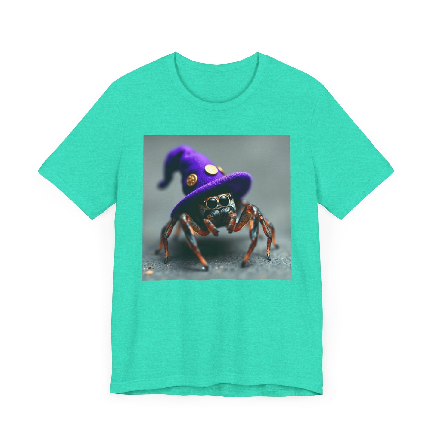 Jumping Spider in Purple Wizard Hat T-Shirt