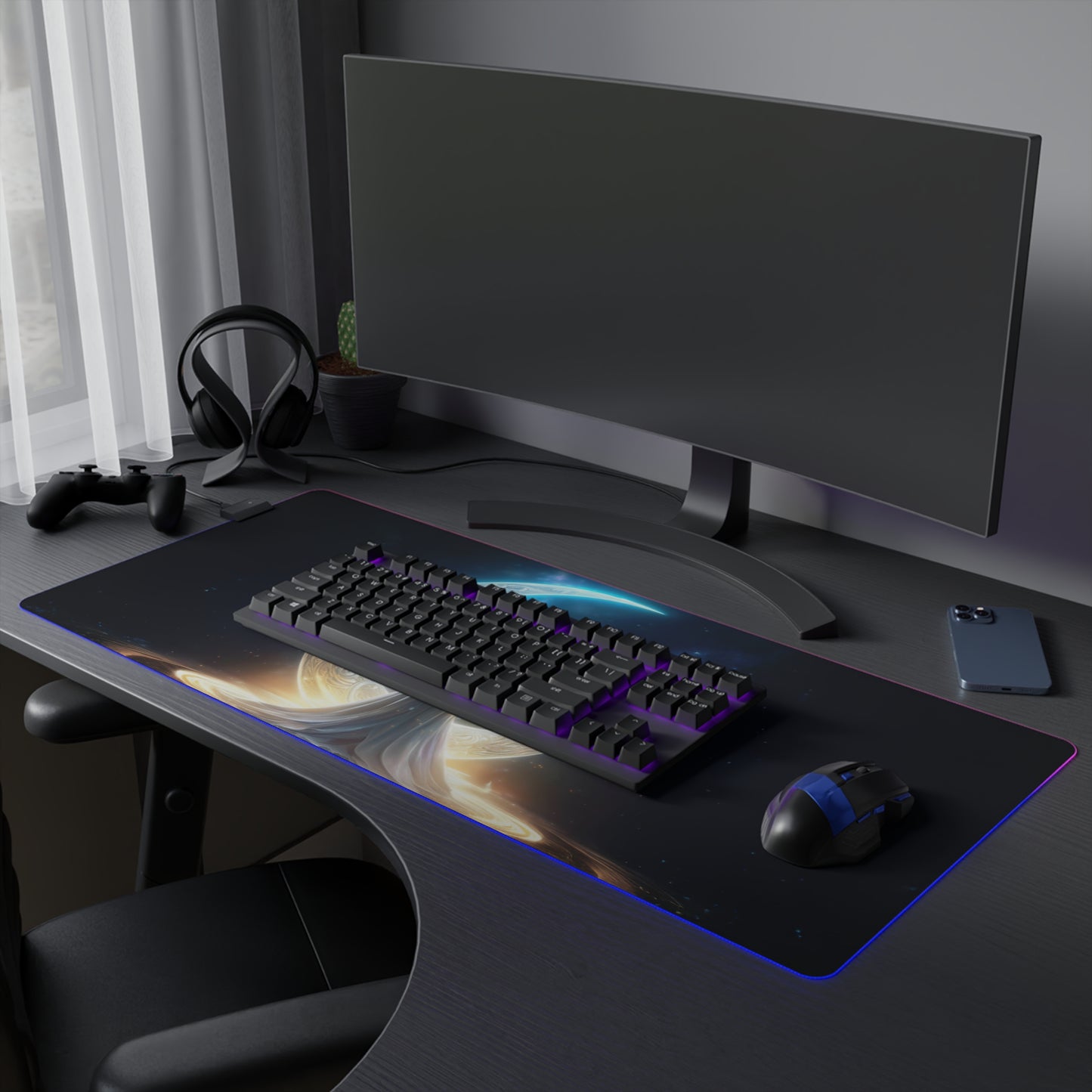 RGB LED Gaming Mouse Pad - Moon Goddess Design