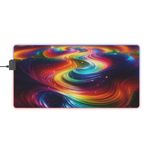 RGB LED Mouse Pad - Abstract Rainbow Design