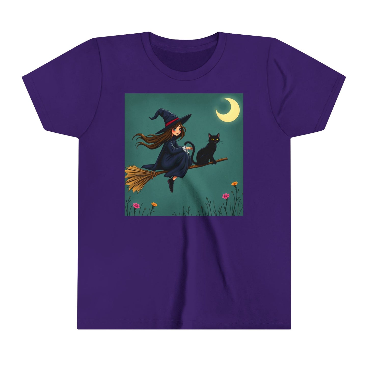 Youth Witch Tee with Black Cat