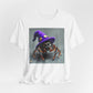 Jumping Spider in Purple Wizard Hat T-Shirt - Resonating Crystal Creations