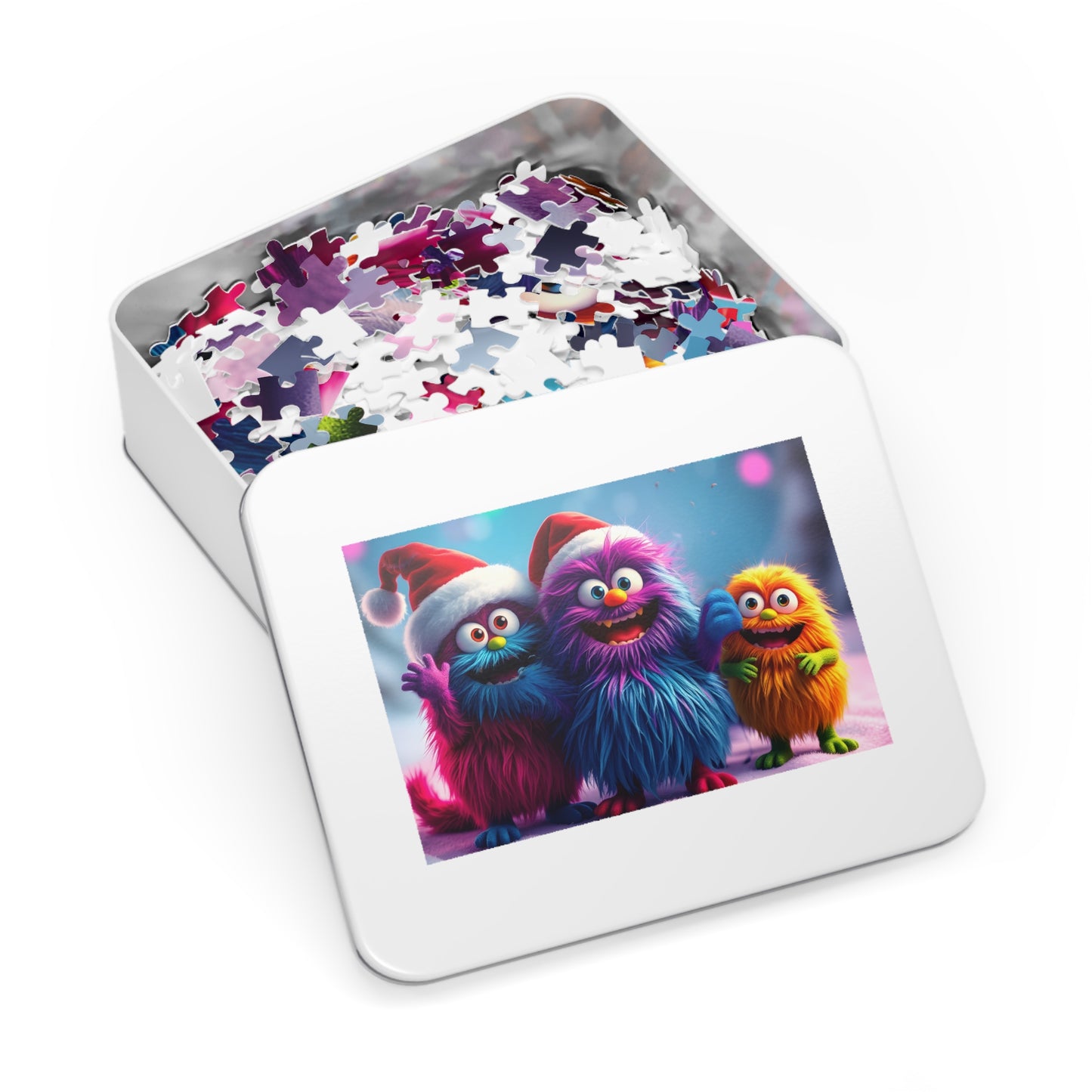 Jigsaw Puzzle - Cute Furry Monsters Christmas