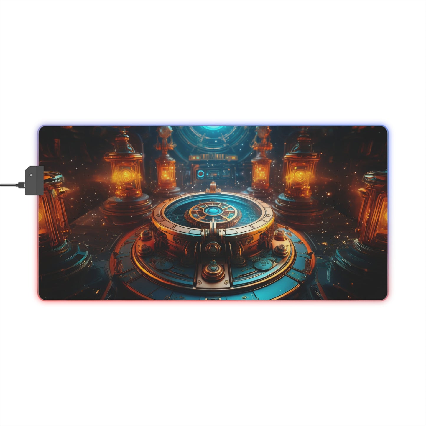 RGB LED Mouse Pad - Steampunk Control Room Design