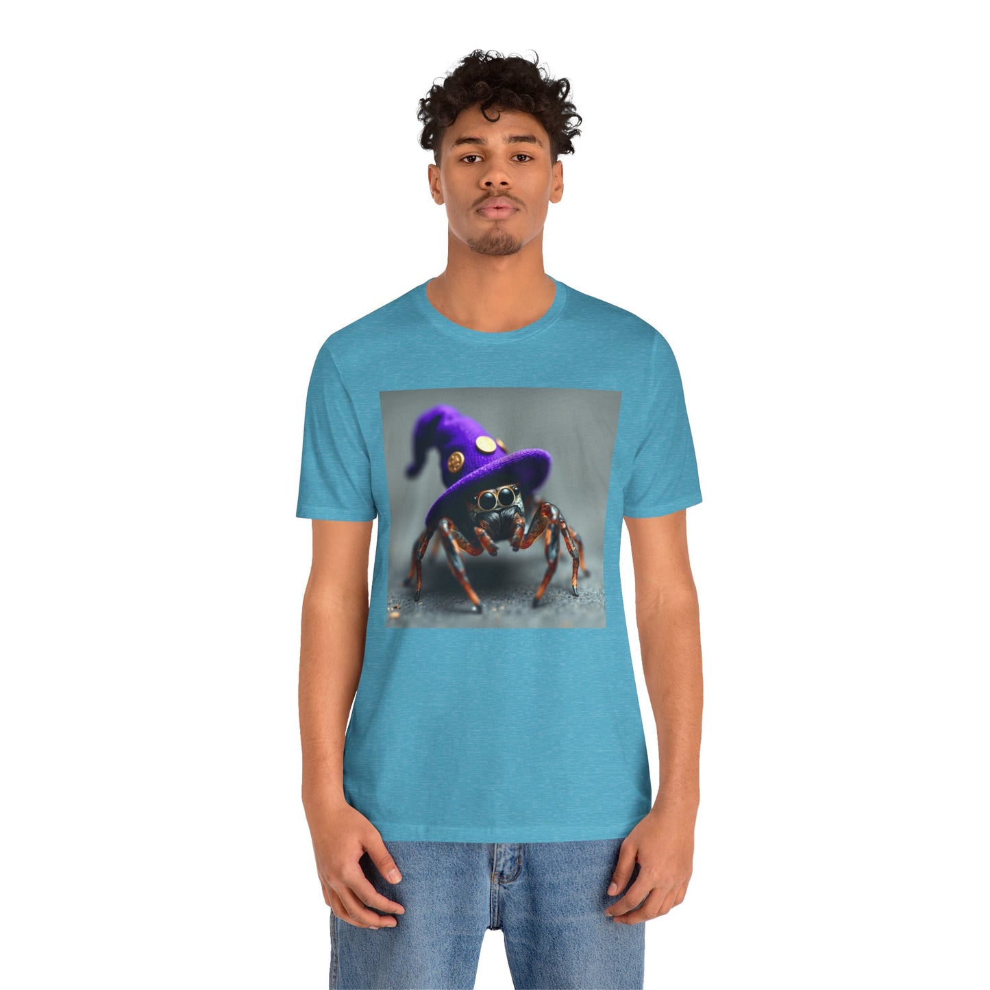 Jumping Spider in Purple Wizard Hat T-Shirt