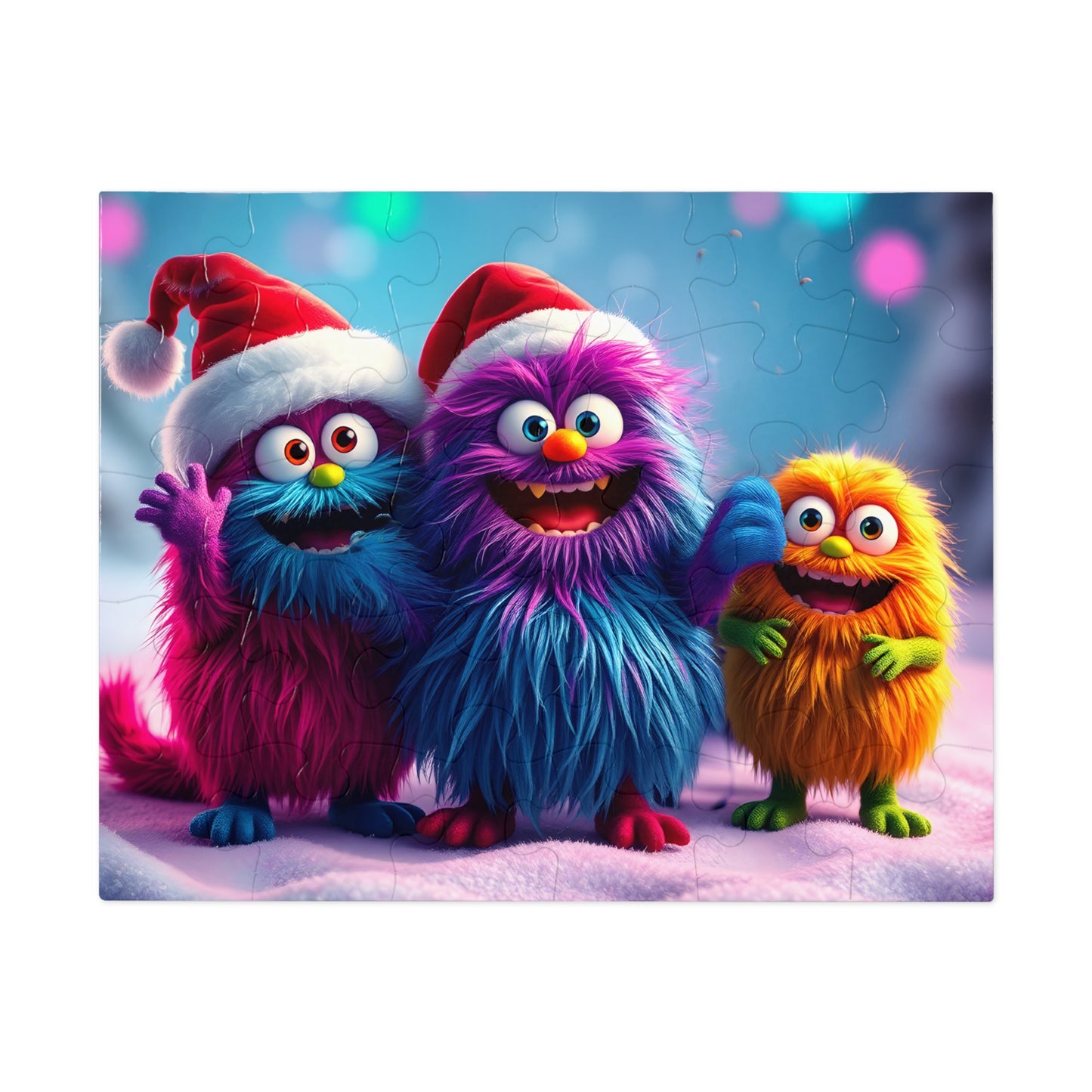 Jigsaw Puzzle - Cute Furry Monsters Christmas