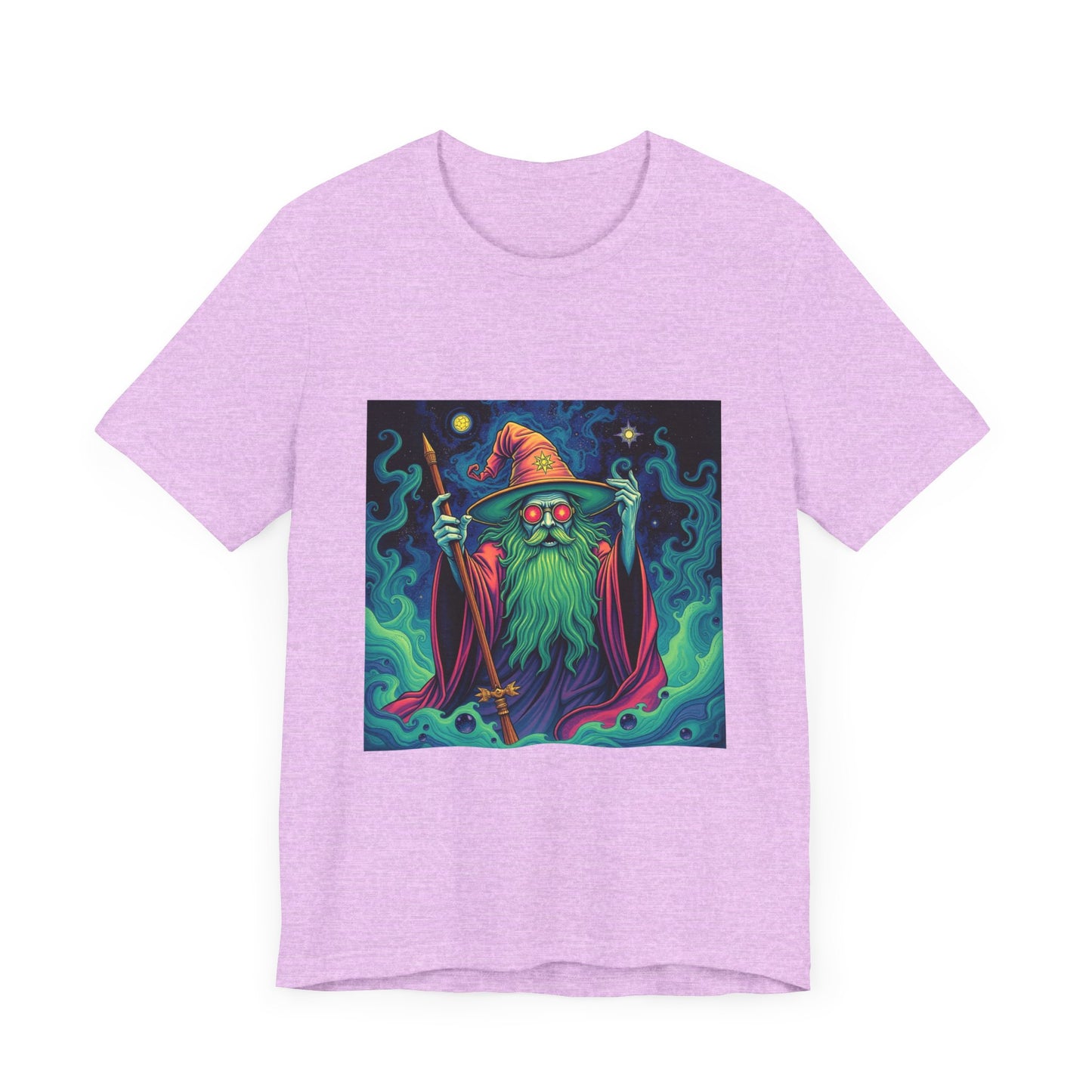 Psychedelic Wizard T-shirt, Unisex Tee, Hippie Graphic Shirt, Magical Fantasy Top, Trippy Graphic Tee - Resonating Crystal Creations