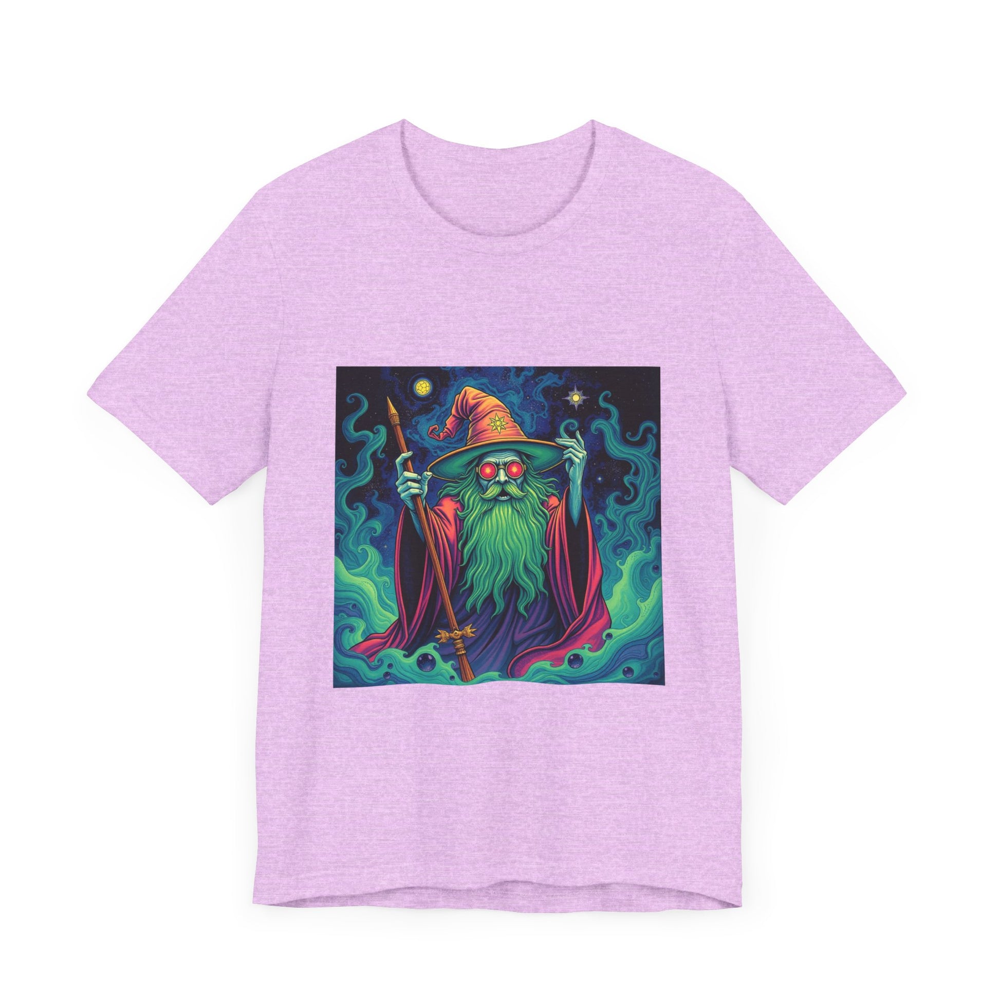 Psychedelic Wizard T-shirt, Unisex Tee, Hippie Graphic Shirt, Magical Fantasy Top, Trippy Graphic Tee - Resonating Crystal Creations