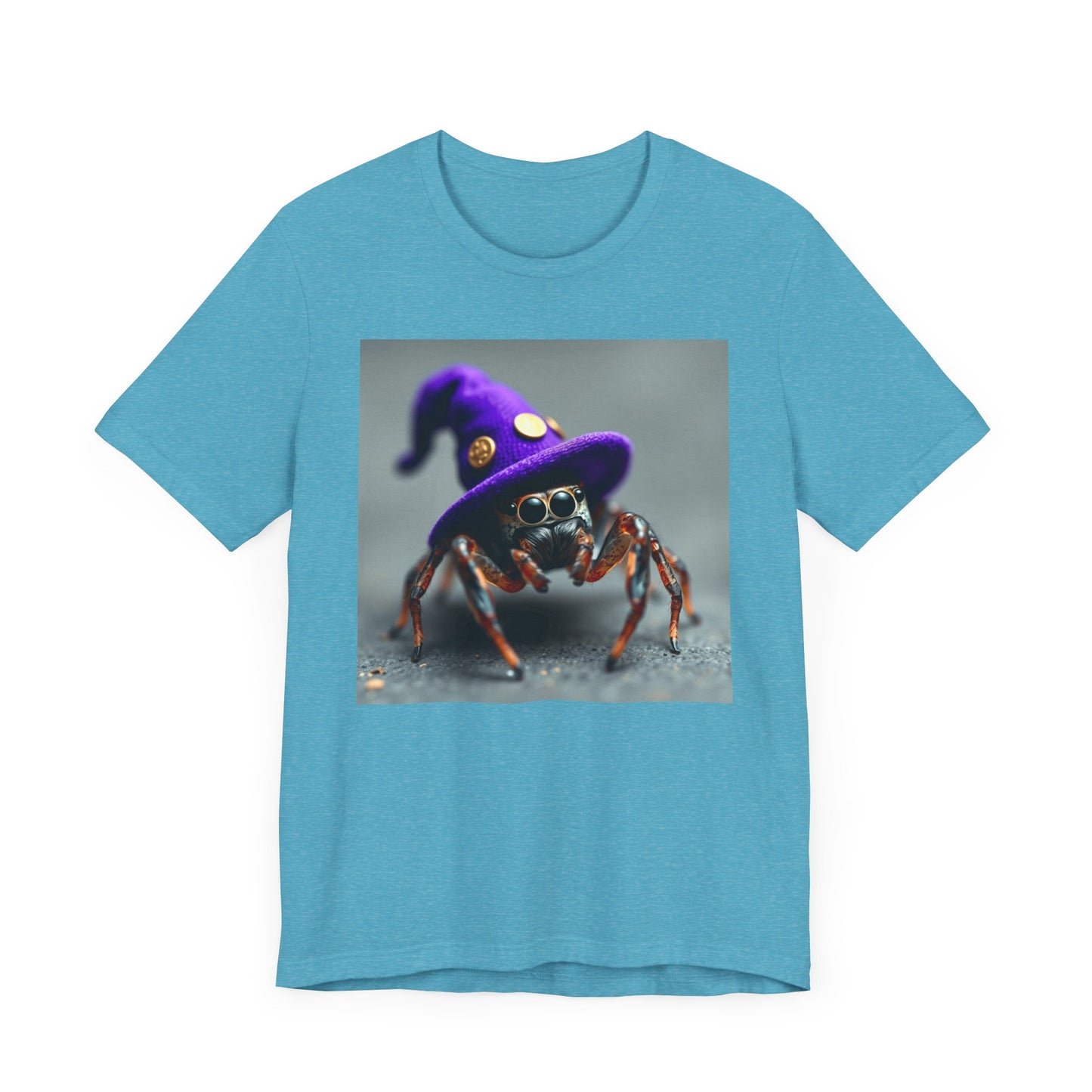 Jumping Spider in Purple Wizard Hat T-Shirt