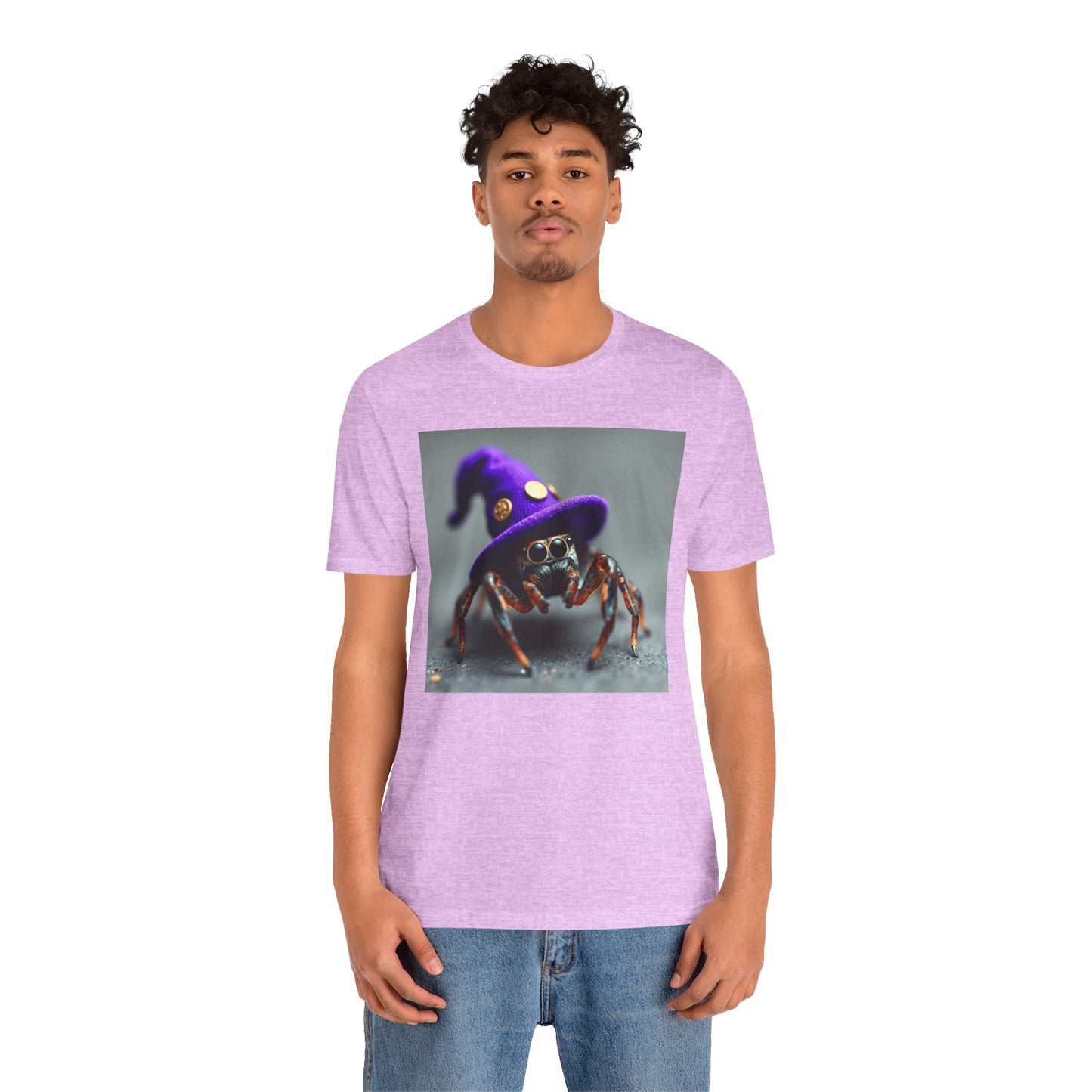 Jumping Spider in Purple Wizard Hat T-Shirt