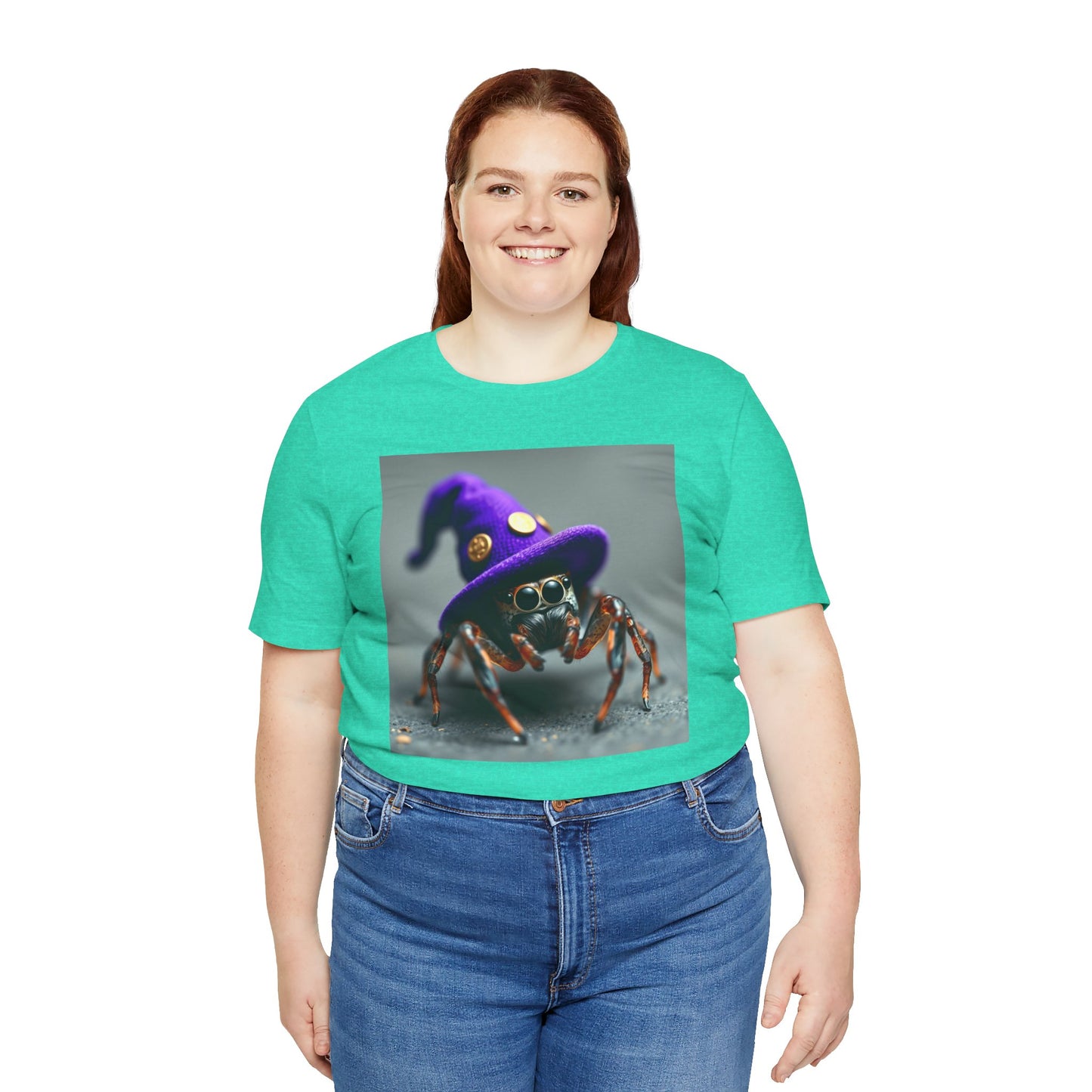 Jumping Spider in Purple Wizard Hat T-Shirt