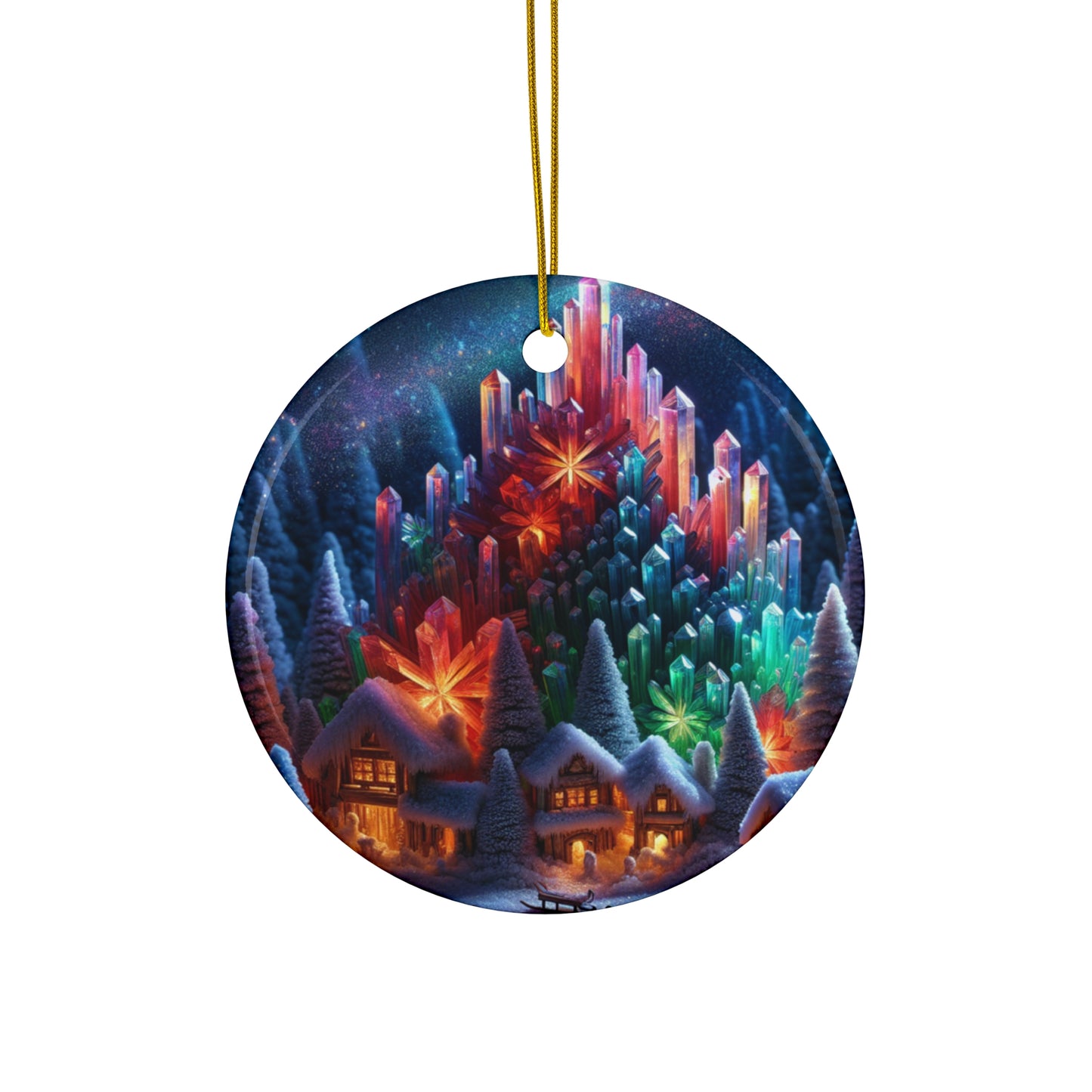 Ceramic Ornament - Crystal Christmas Village