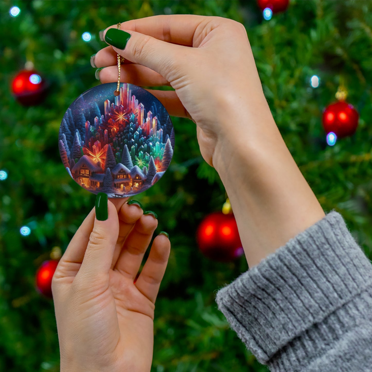 Ceramic Ornament - Crystal Christmas Village