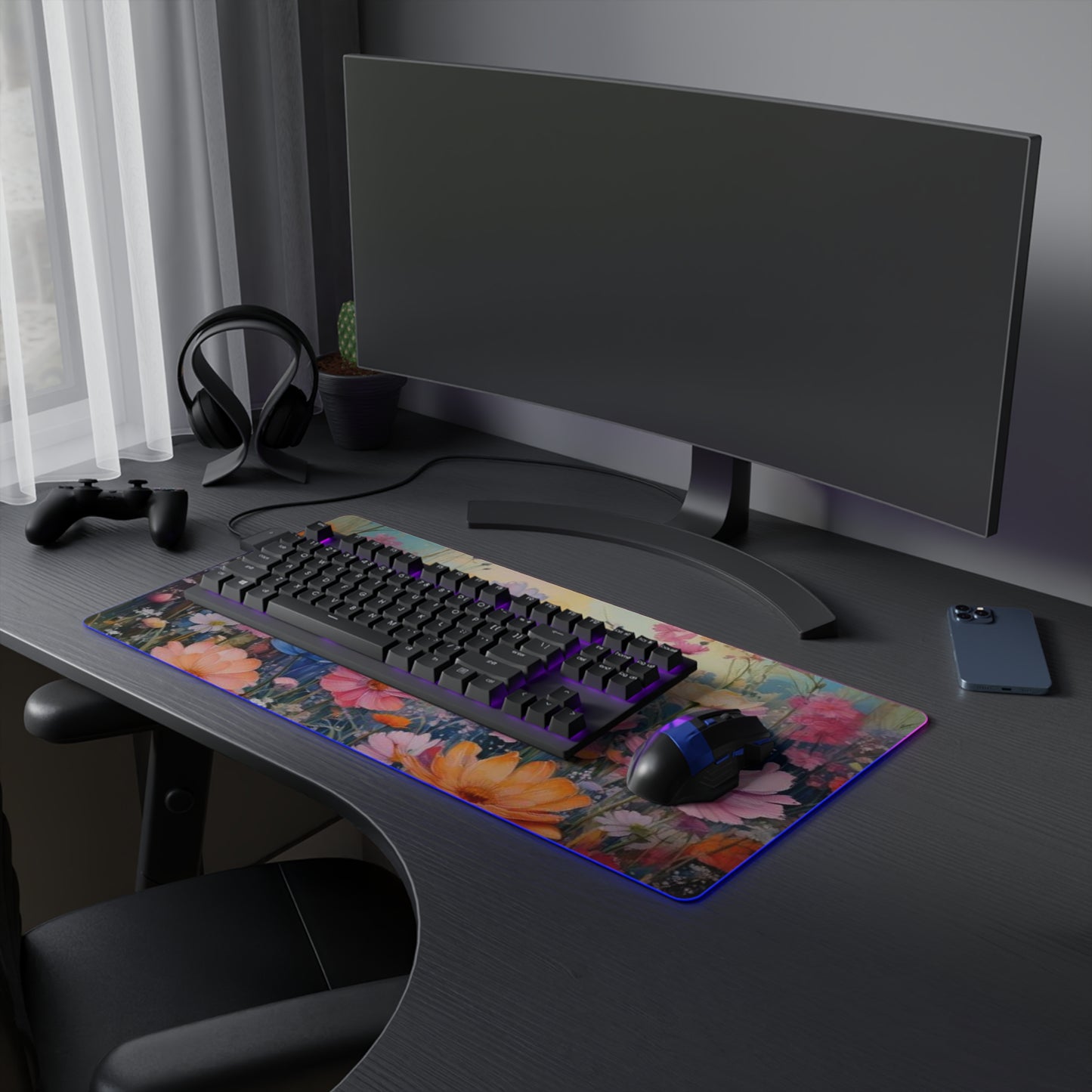 RGB LED Mouse Pad - Wild Flowers