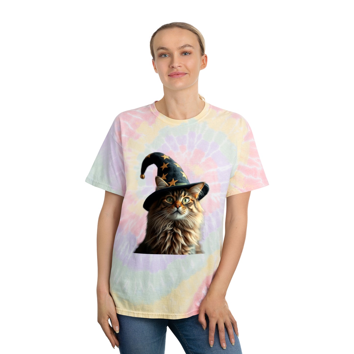 Wizard Cat Tie-Dye Tshirt