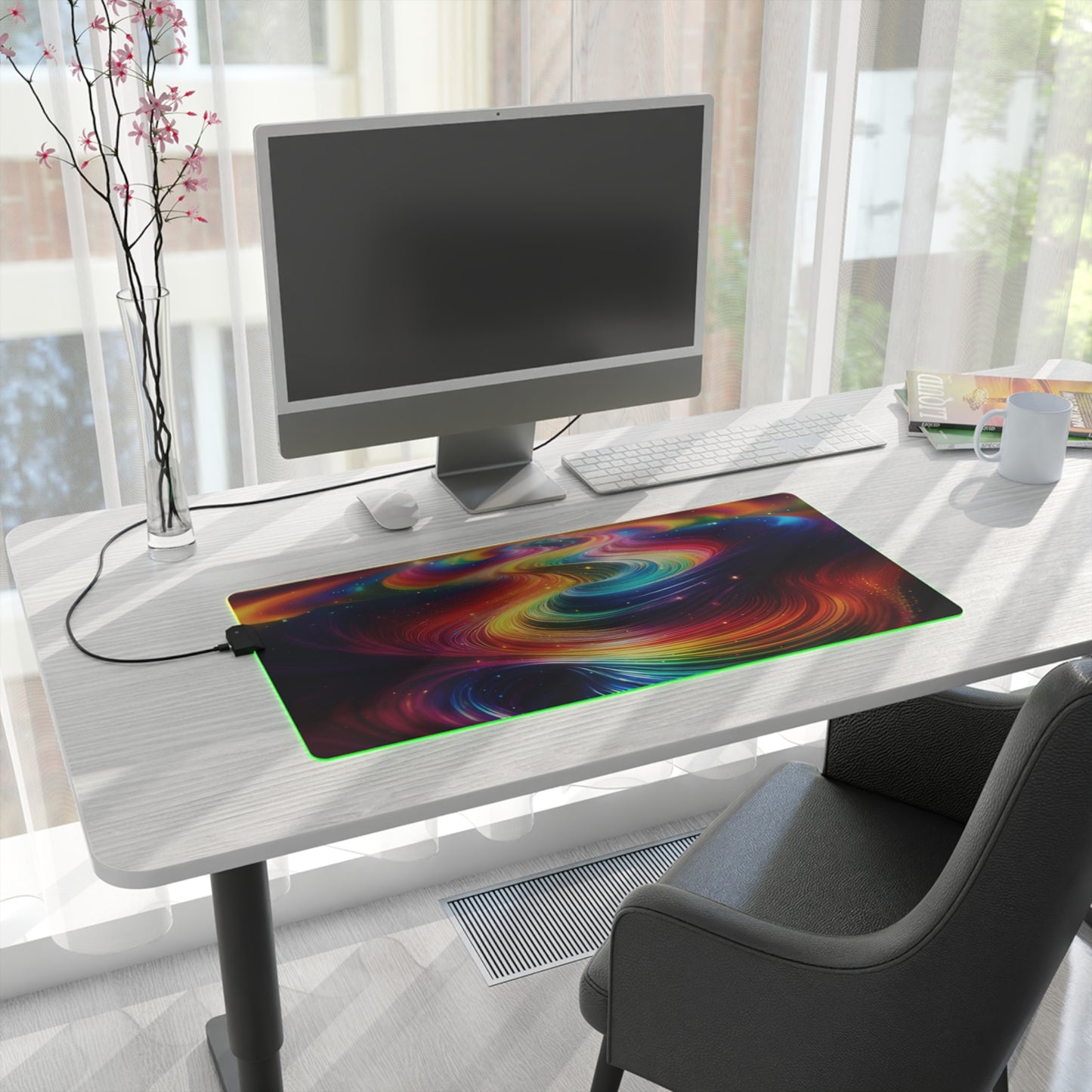 RGB LED Mouse Pad - Abstract Rainbow Design