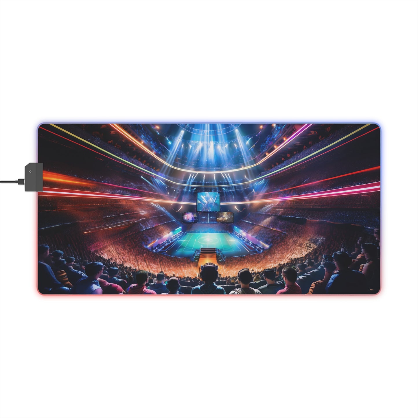 RGB LED Gaming Mouse Pad - Futuristic Esports Arena Design