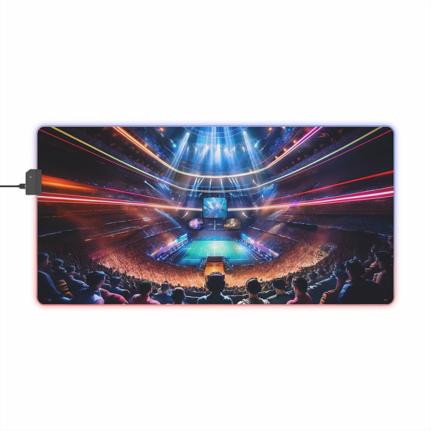 RGB LED Gaming Mouse Pad - Futuristic Esports Arena Design