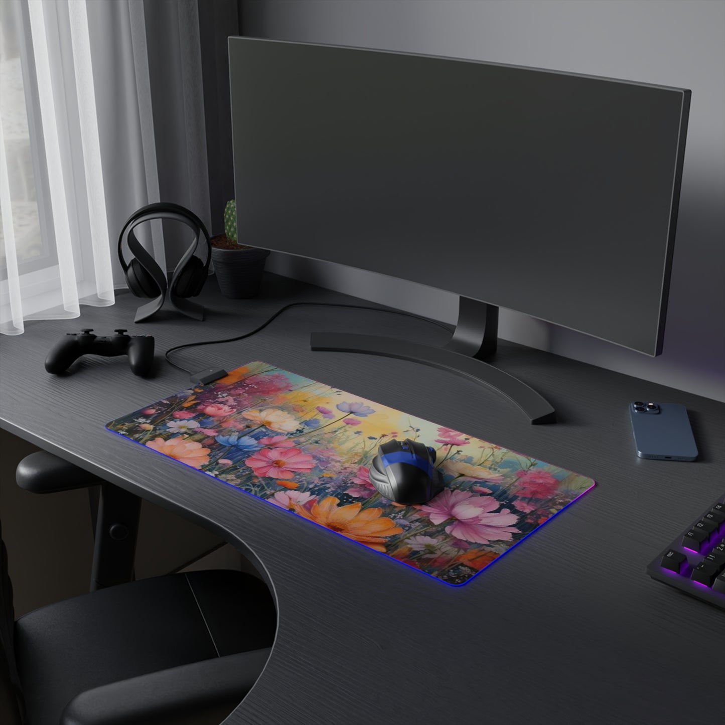 RGB LED Mouse Pad - Wild Flowers