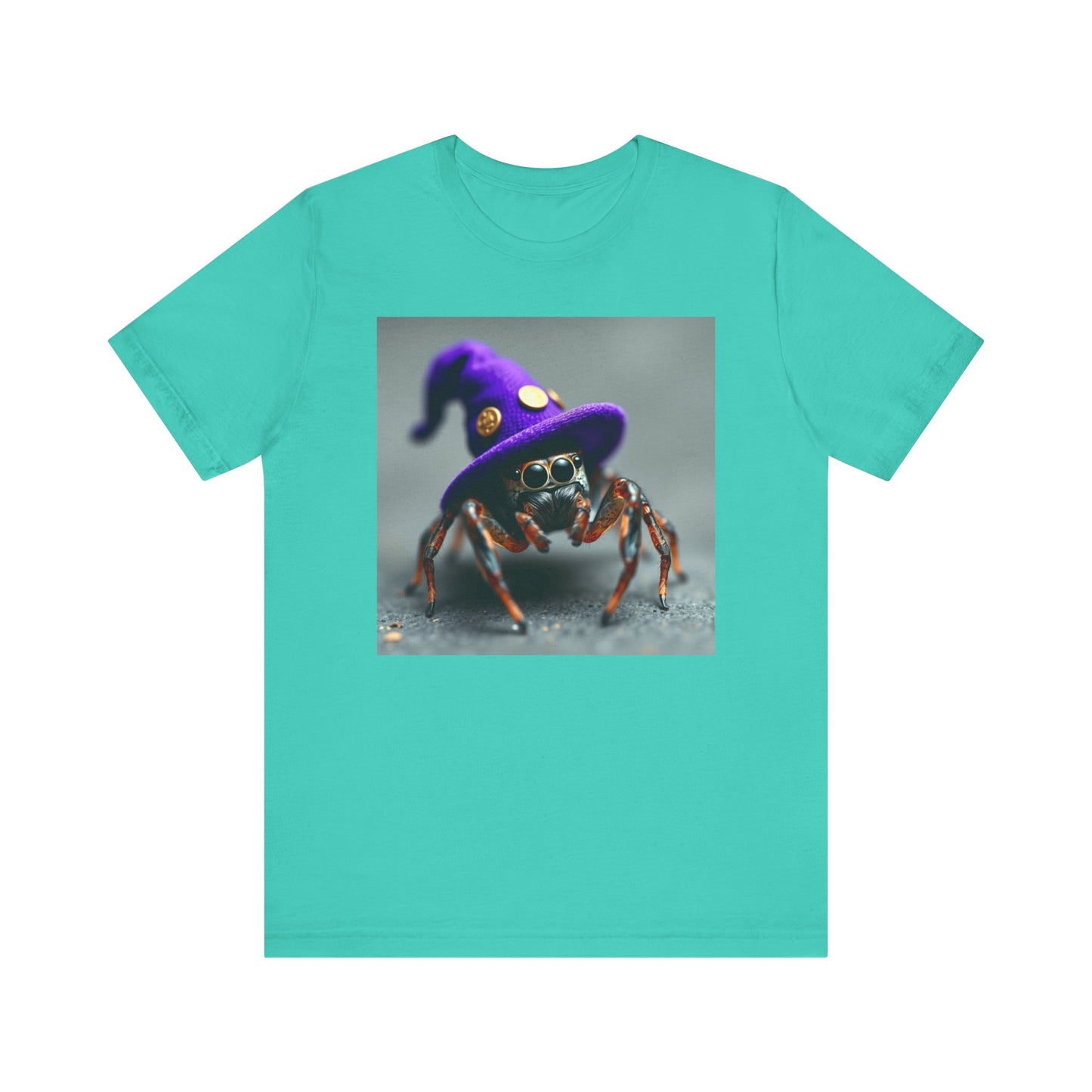 Jumping Spider in Purple Wizard Hat T-Shirt