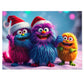 Jigsaw Puzzle - Cute Furry Monsters Christmas