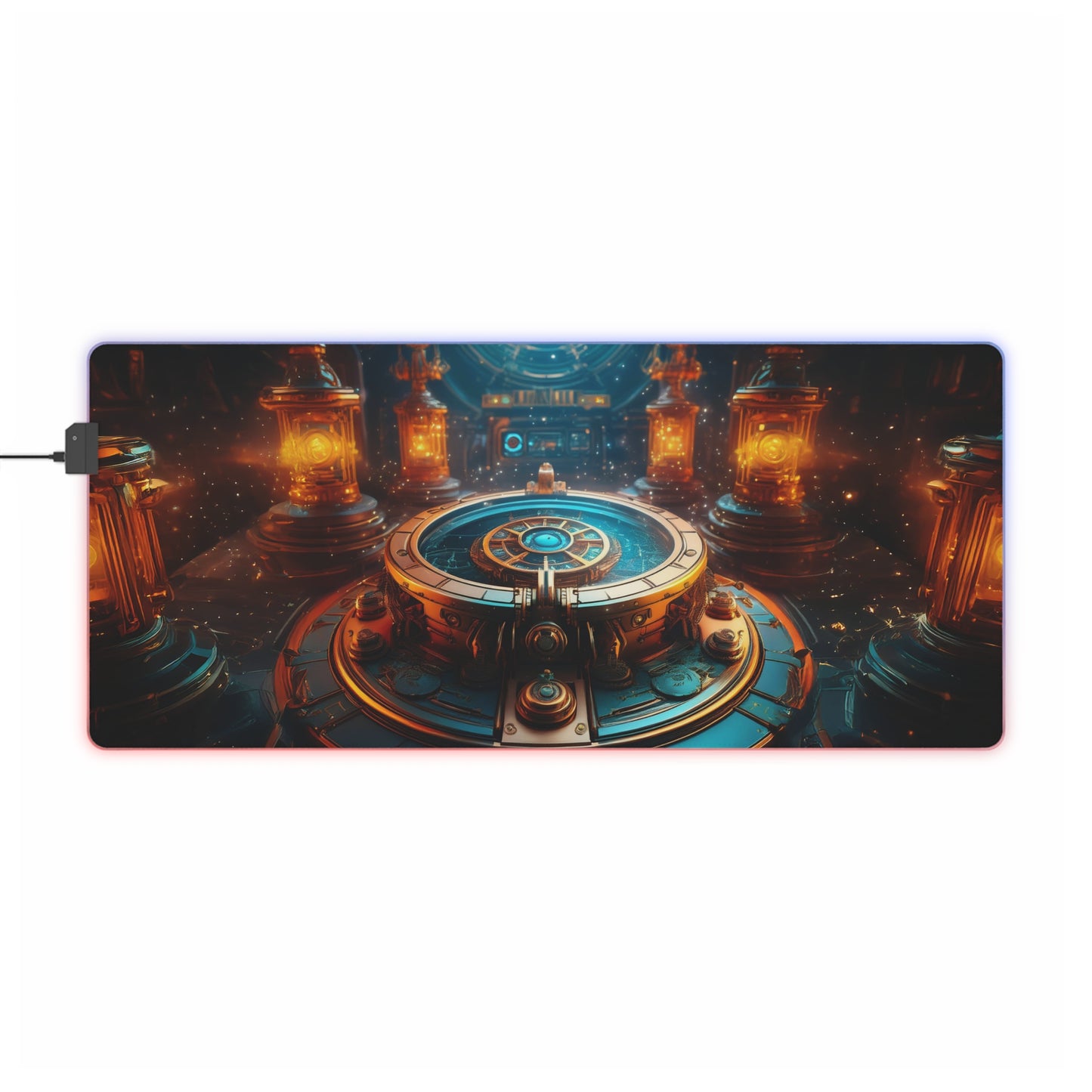 RGB LED Mouse Pad - Steampunk Control Room Design